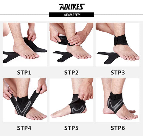 AOLIKES Ankle Support Brace,Elasticity Free Adjustment Protection Foot Bandage,Sprain Prevention Sport Fitness Guard Band - Zen Fit Plus