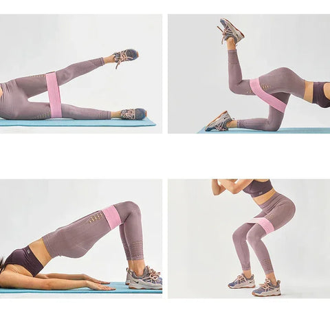 Hip Fitness Resistance Bands Exercise Workout Set Fabric Loop Yoga Booty Bands 3-Piece For Leg Thigh Butt Squat Glute Equipment - Zen Fit Plus