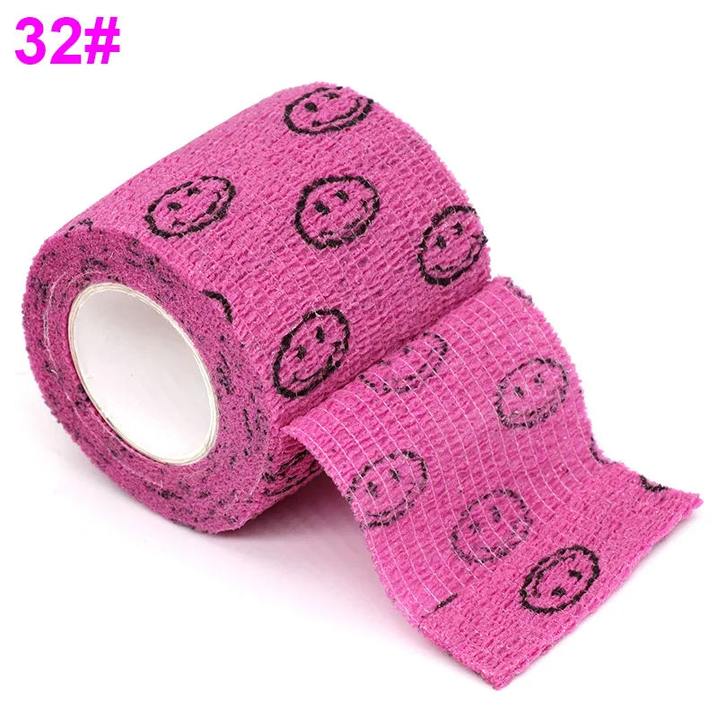 Colorful Printed Self Adhesive Elastic Bandage Wrap Tape 4.8m Sports Protector Bands for Finger Ankle Palm Joint Pet Zen fit plus