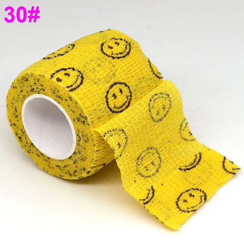 Colorful Printed Self Adhesive Elastic Bandage Wrap Tape 4.8m Sports Protector Bands for Finger Ankle Palm Joint Pet Zen fit plus