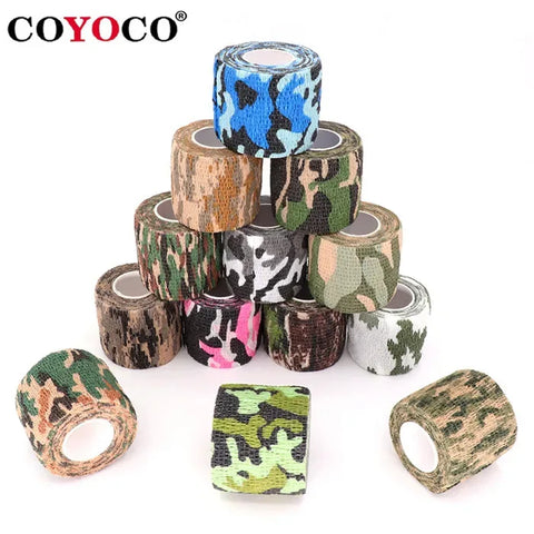 4.8m Camouflage Elastic Bandage Wrap Tape Hunt Disguise Self Adhesive Sports Protector Knee Finger Ankle Athletic Bands - Zen Fit Plus