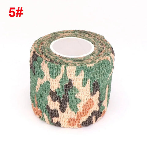4.8m Camouflage Elastic Bandage Wrap Tape Hunt Disguise Self Adhesive Sports Protector Knee Finger Ankle Athletic Bands Zen fit plus