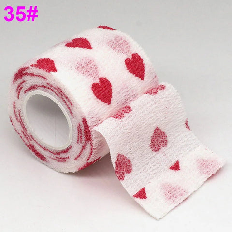 Colorful Printed Self Adhesive Elastic Bandage Wrap Tape 4.8m Sports Protector Bands for Finger Ankle Palm Joint Pet Zen fit plus