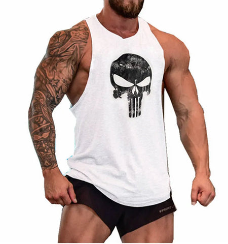 Men's Cotton Sleeveless shirt animal Bodybuilding Workout Tank Tops Muscle Fitness Shirts Male Gym Skull Beast Stringer Vest Zen fit plus
