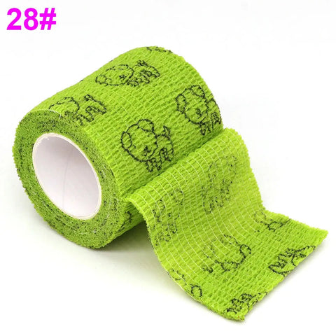 Colorful Printed Self Adhesive Elastic Bandage Wrap Tape 4.8m Sports Protector Bands for Finger Ankle Palm Joint Pet Zen fit plus