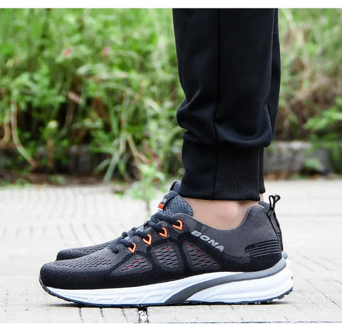 BONA Sneakers Men Shoes Sport Mesh Trainers Lightweight Baskets Femme Running Shoes Outdoor Athletic Shoes Men - Zen Fit Plus