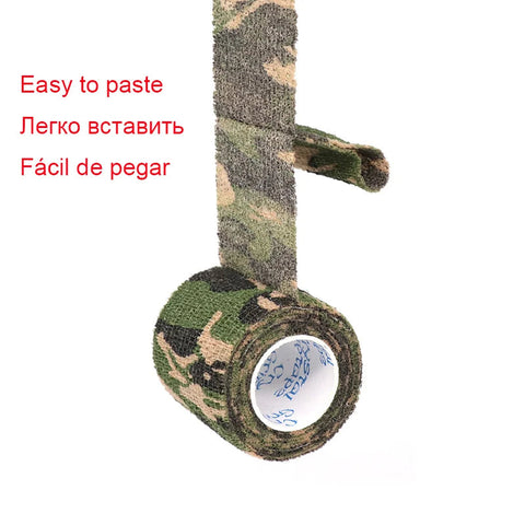 4.8m Camouflage Elastic Bandage Wrap Tape Hunt Disguise Self Adhesive Sports Protector Knee Finger Ankle Athletic Bands Zen fit plus