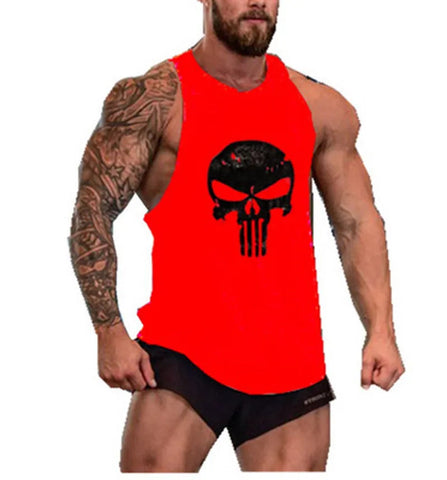 Men's Cotton Sleeveless shirt animal Bodybuilding Workout Tank Tops Muscle Fitness Shirts Male Gym Skull Beast Stringer Vest Zen fit plus
