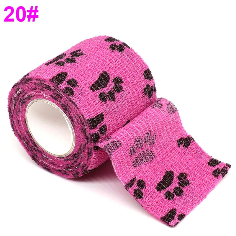 Colorful Printed Self Adhesive Elastic Bandage Wrap Tape 4.8m Sports Protector Bands for Finger Ankle Palm Joint Pet Zen fit plus
