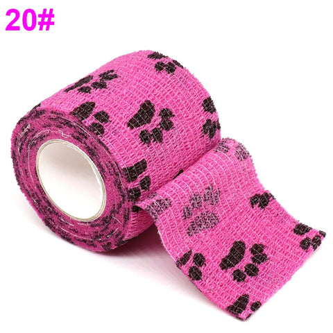 Colorful Printed Self Adhesive Elastic Bandage Wrap Tape 4.8m Sports Protector Bands for Finger Ankle Palm Joint Pet Zen fit plus