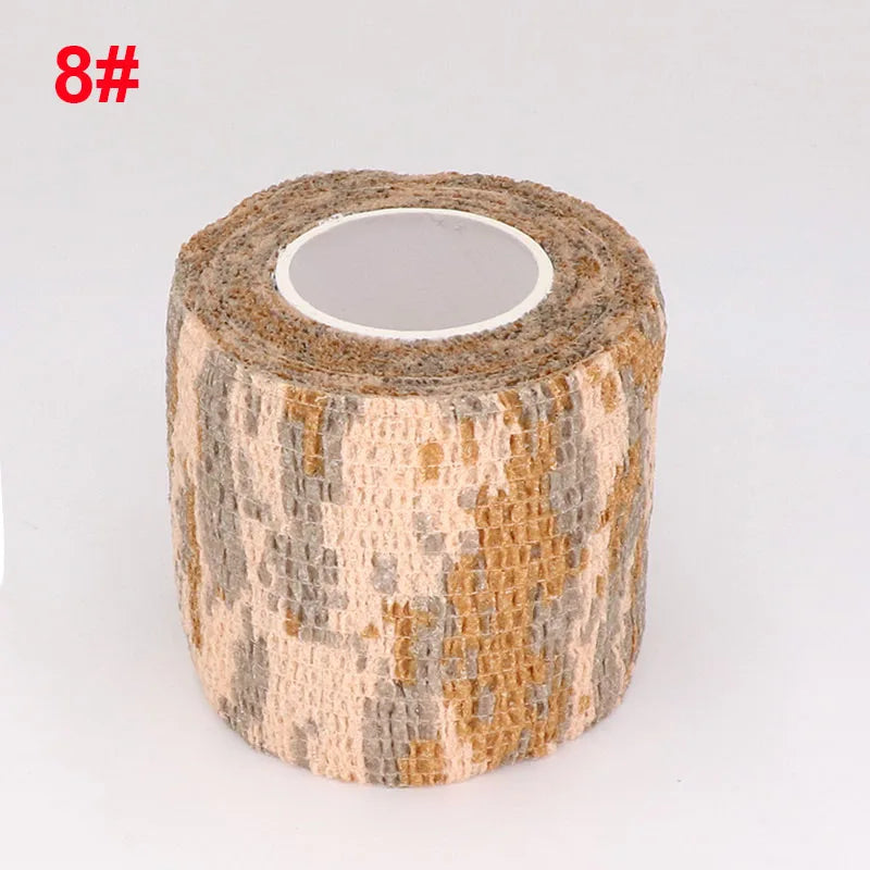 4.8m Camouflage Elastic Bandage Wrap Tape Hunt Disguise Self Adhesive Sports Protector Knee Finger Ankle Athletic Bands Zen fit plus