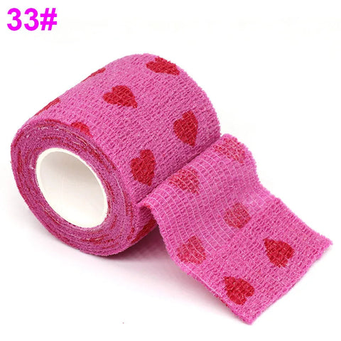 Colorful Printed Self Adhesive Elastic Bandage Wrap Tape 4.8m Sports Protector Bands for Finger Ankle Palm Joint Pet Zen fit plus