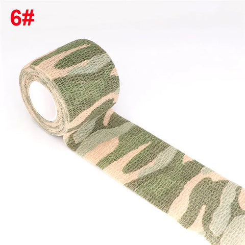 4.8m Camouflage Elastic Bandage Wrap Tape Hunt Disguise Self Adhesive Sports Protector Knee Finger Ankle Athletic Bands - Zen Fit Plus