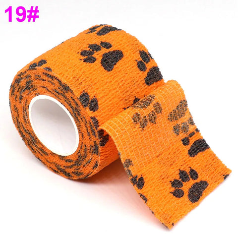 Colorful Printed Self Adhesive Elastic Bandage Wrap Tape 4.8m Sports Protector Bands for Finger Ankle Palm Joint Pet Zen fit plus
