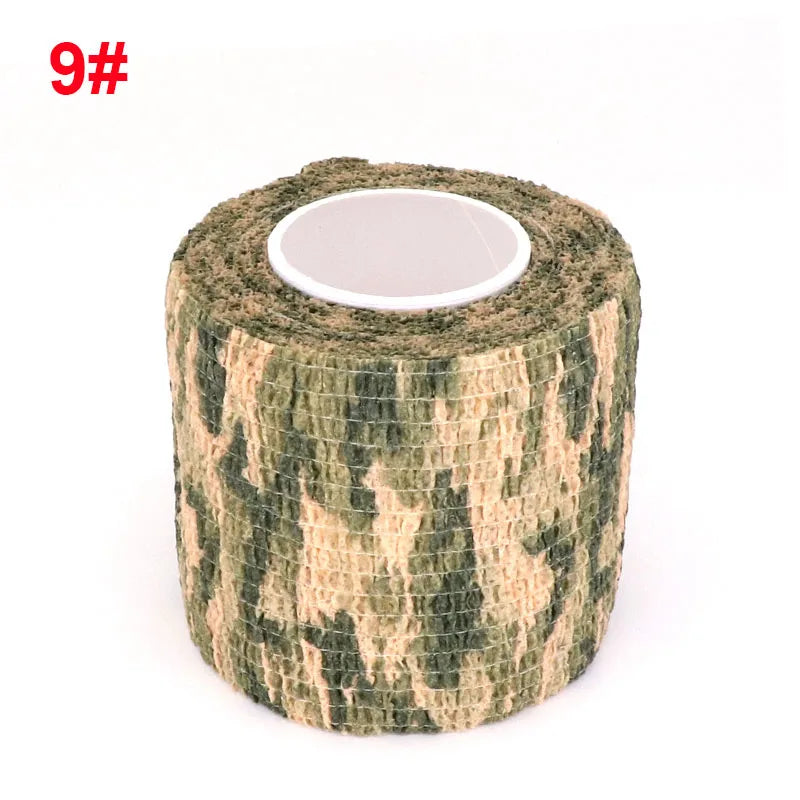 4.8m Camouflage Elastic Bandage Wrap Tape Hunt Disguise Self Adhesive Sports Protector Knee Finger Ankle Athletic Bands Zen fit plus