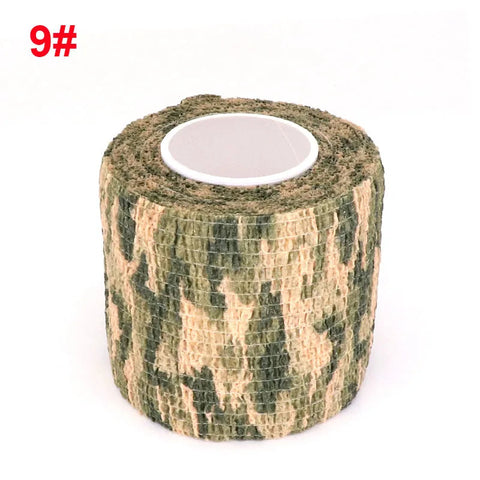 4.8m Camouflage Elastic Bandage Wrap Tape Hunt Disguise Self Adhesive Sports Protector Knee Finger Ankle Athletic Bands Zen fit plus