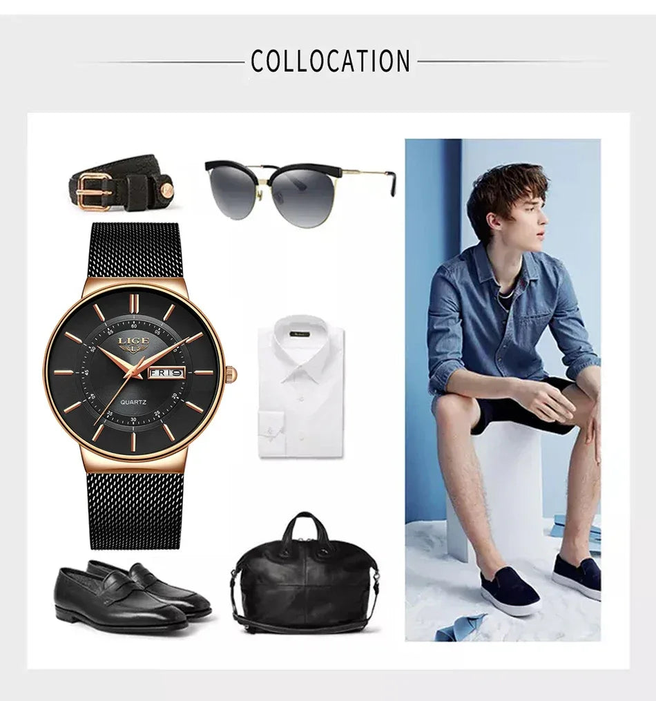 LIGE sport wrist watch