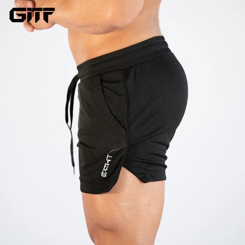 GITF Mens Gym Training Shorts Men Sports Casual Clothing Fitness Workout Running Grid quick-drying compression Shorts Athletics Zen fit plus