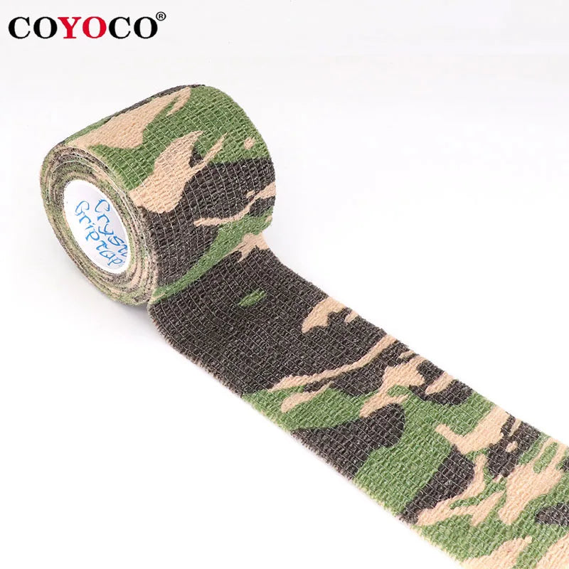 4.8m Camouflage Elastic Bandage Wrap Tape Hunt Disguise Self Adhesive Sports Protector Knee Finger Ankle Athletic Bands Zen fit plus