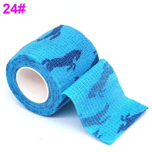 Colorful Printed Self Adhesive Elastic Bandage Wrap Tape 4.8m Sports Protector Bands for Finger Ankle Palm Joint Pet Zen fit plus