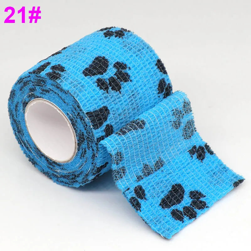 Colorful Printed Self Adhesive Elastic Bandage Wrap Tape 4.8m Sports Protector Bands for Finger Ankle Palm Joint Pet Zen fit plus
