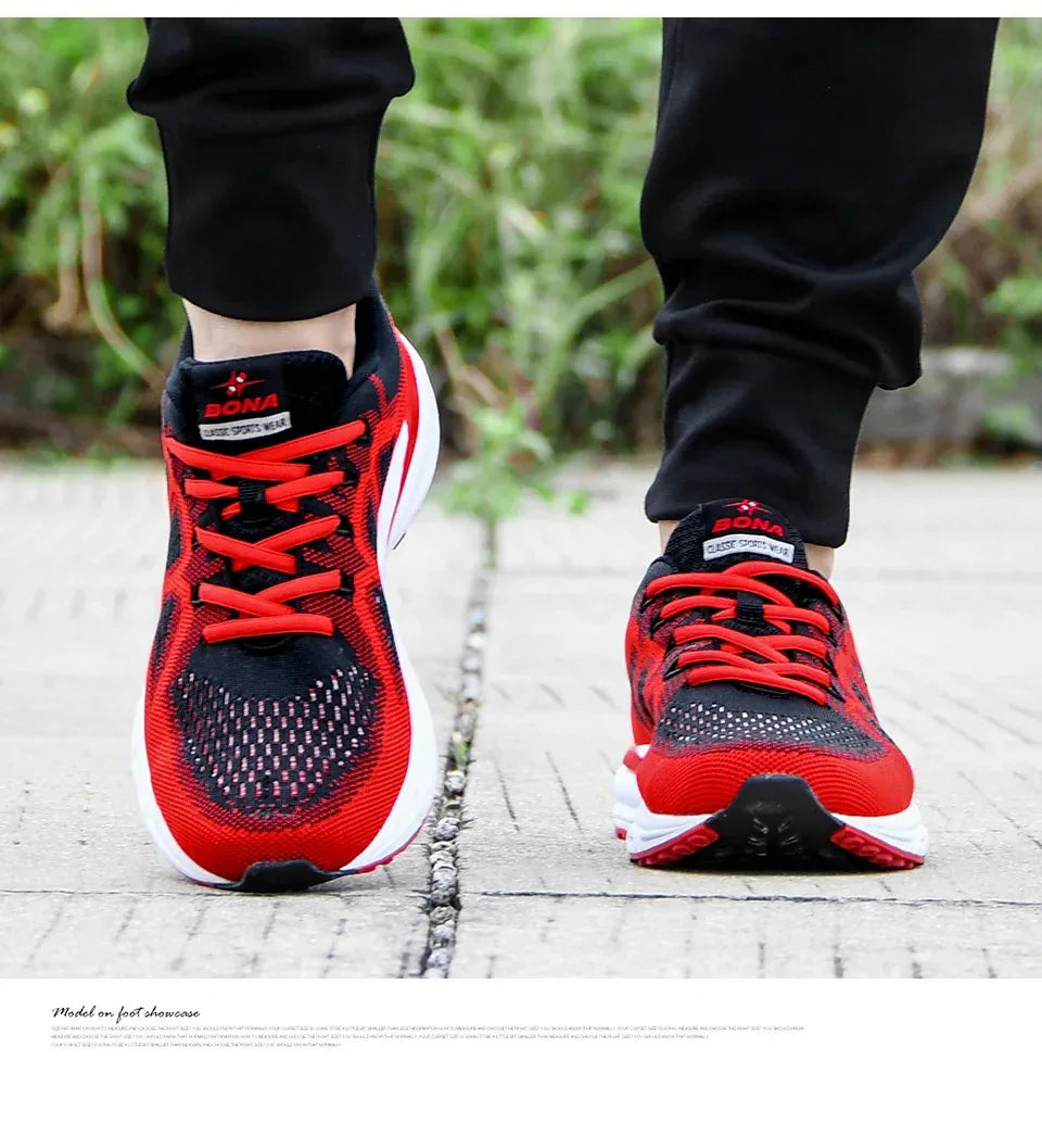 BONA Sneakers Men Shoes Sport Mesh Trainers Lightweight Baskets Femme Running Shoes Outdoor Athletic Shoes Men - Zen Fit Plus