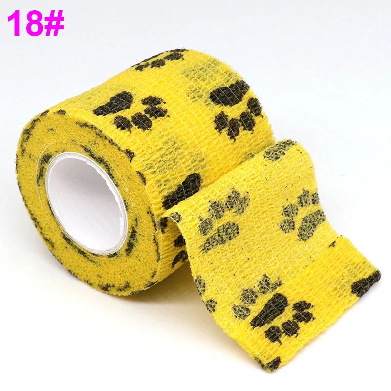 Colorful Printed Self Adhesive Elastic Bandage Wrap Tape 4.8m Sports Protector Bands for Finger Ankle Palm Joint Pet Zen fit plus