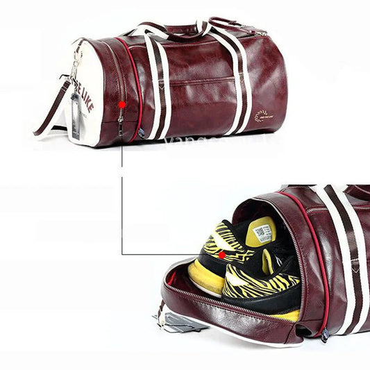 Sport Gym Bag for Women Men Shoulder Bags With Shoes Storage Pocket Fitness Training Waterproof Leather Travel Bag Handbag Daily Zen fit plus