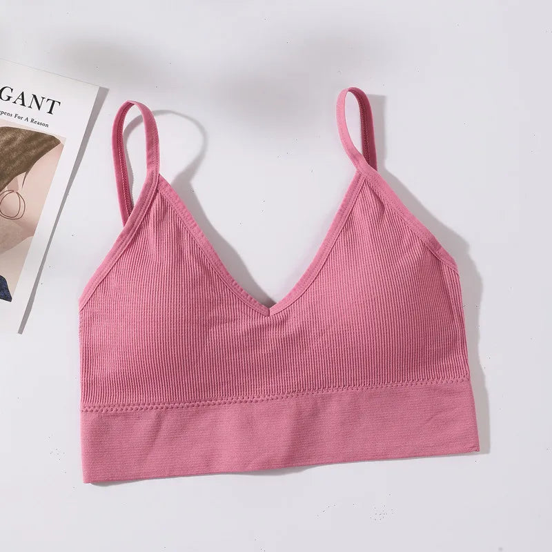 Women Sexy Crop Tops Tube Top Bra Female Streetwear Sleeveless Camis Seamless Sport Lingerie Tee Crop Top Bandeau Top Tanks Zen fit plus