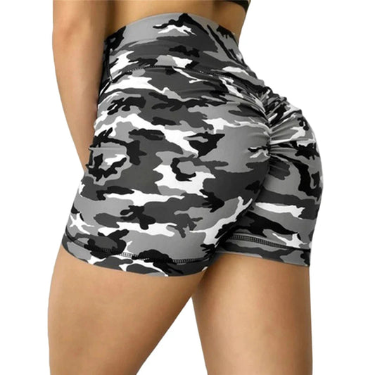 Women Short Ladies Summer Casual Camouflage Push Up Fitness Skinny Shorts Running Gym Stretch Sports Short Pants 2021 New Zen fit plus