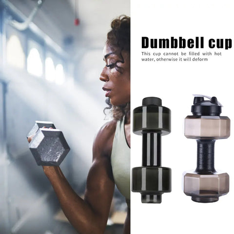 2.6L Large Capacity Dumbbells Cold Water Bottle Outdoor Running Bicycle Cycling Gym Fitness Sport Shaker Leak-proof Kettle Zen fit plus