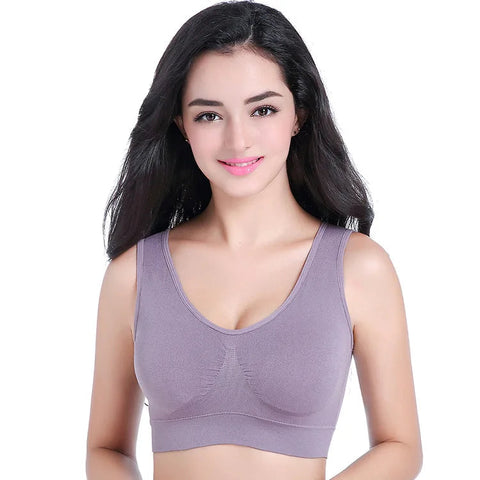 Women Sport Yoga Bra Running Vest Gym Workout Underwear Padded Crop Tops Female Sportswear Brassiere Push Up Fitness Bras Zen Fit Plus