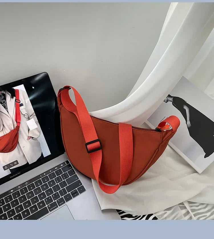 Solid Color Chest Bag For Women Large Capacity Travel Crossbody Female Half Moon Belt Bag Ladies Daily Street Fanny Packs 2024 - Zen Fit Plus