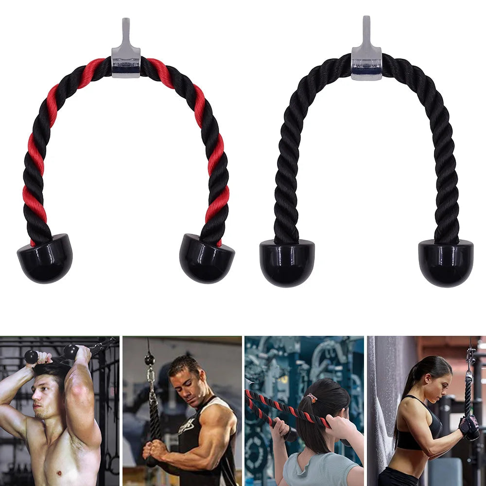 Gym Tricep Rope Pull Down Cable Rope Tricep Cord Pulldown Workout Exercise Back Fitness Strength Bodybuilding Training Equipment Zen fit plus