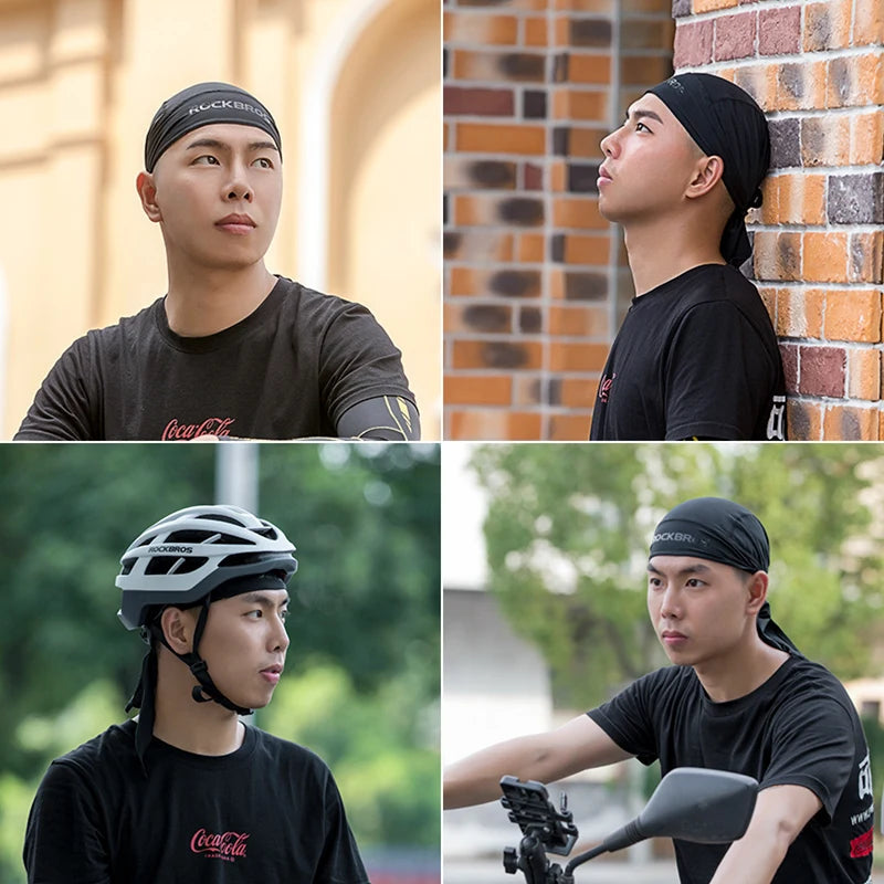 ROCKBROS Cycling Bicycle Bandana Breathable Wicking Elasticity Men Women Outdoor Running Hiking Sunscreen Cap Headwear Headband Zen fit plus