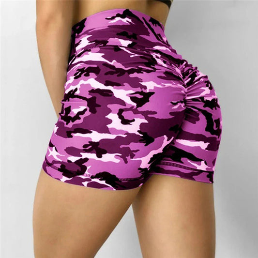 Women Short Ladies Summer Casual Camouflage Push Up Fitness Skinny Shorts Running Gym Stretch Sports Short Pants 2021 New Zen fit plus