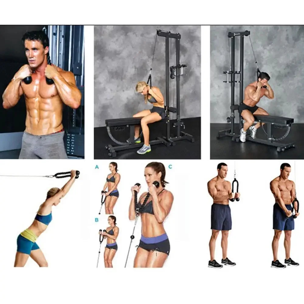 Gym Tricep Rope Pull Down Cable Rope Tricep Cord Pulldown Workout Exercise Back Fitness Strength Bodybuilding Training Equipment - Zen Fit Plus