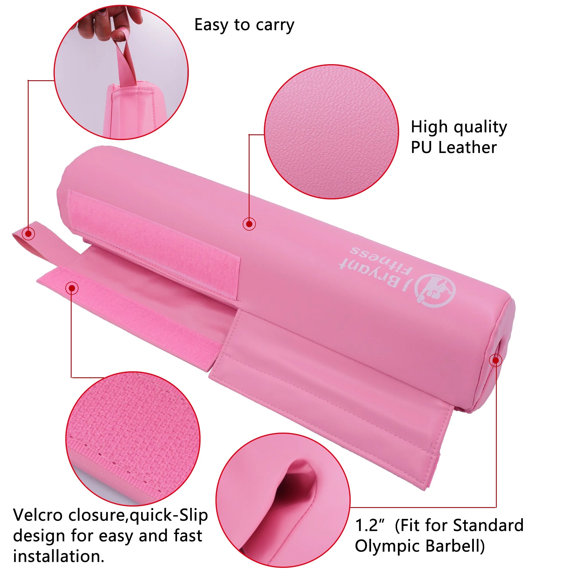 Hip Thrusts Barbell Squat Pad Non-Slip with Thick Foam PU Leather Padding Neck Shoulders Protective Gym Weightlifting Training Zen fit plus