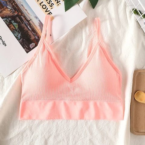 Women Sexy Crop Tops Tube Top Bra Female Streetwear Sleeveless Camis Seamless Sport Lingerie Tee Crop Top Bandeau Top Tanks Zen fit plus