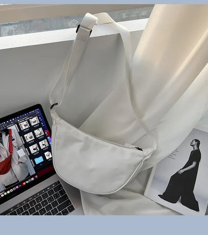 Solid Color Chest Bag For Women Large Capacity Travel Crossbody Female Half Moon Belt Bag Ladies Daily Street Fanny Packs 2024 - Zen Fit Plus