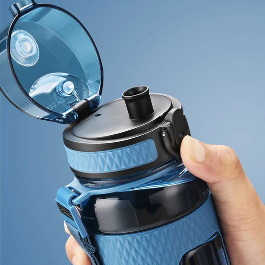 UZSPACE Sports Water Bottles Gym Leak-proof Drop-proof Portable Shaker Outdoor Travel Kettle Plastic Drink Water Bottle BPA Free Zen fit plus