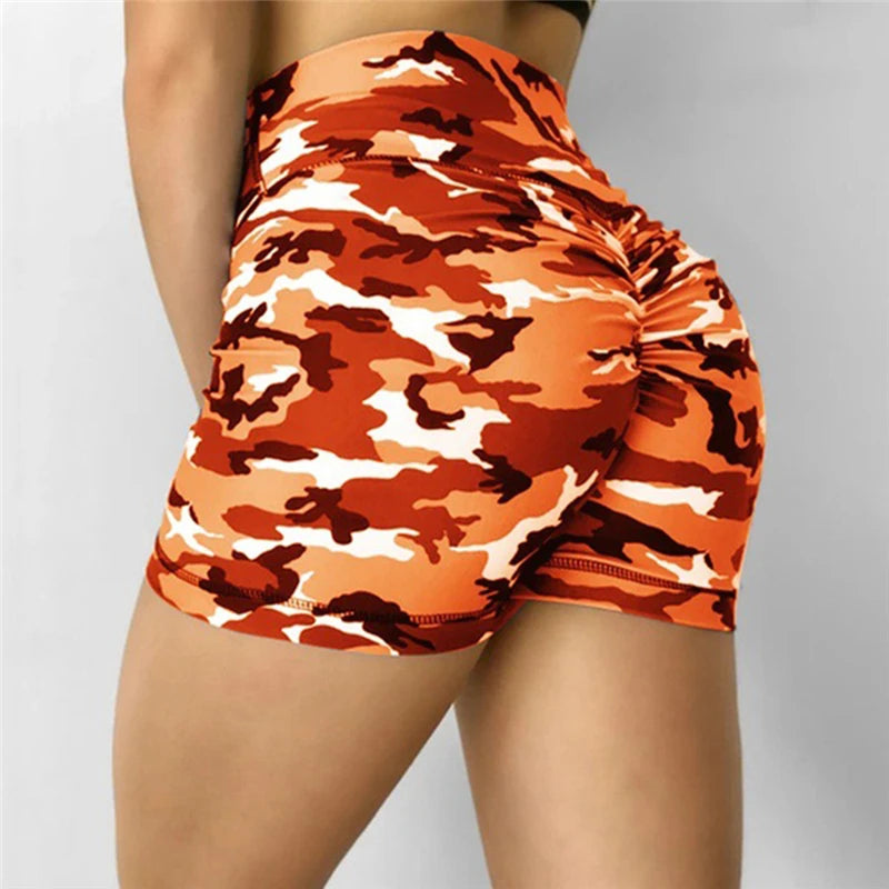 Women Short Ladies Summer Casual Camouflage Push Up Fitness Skinny Shorts Running Gym Stretch Sports Short Pants 2021 New Zen fit plus