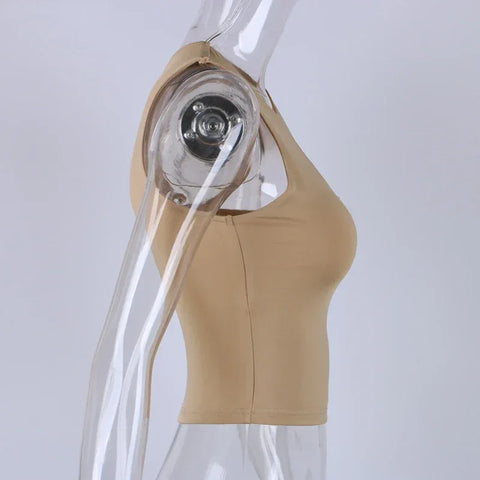 Cut Out Sexy Crop Off Shoulder Solid Skinny Sport Short Tops Women Tank Irregular Summer Tube Tops - Zen Fit Plus