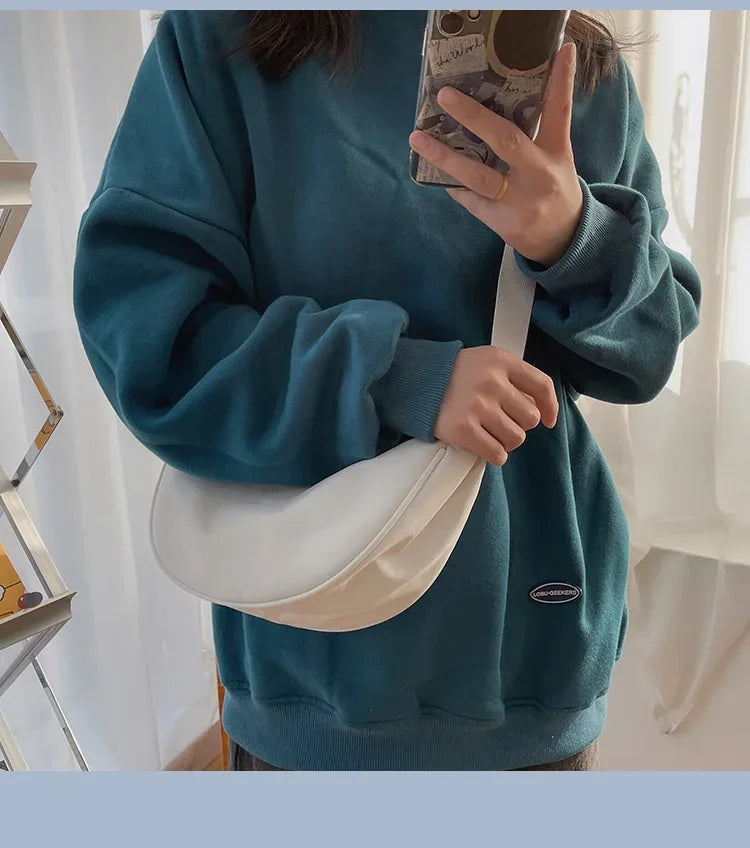 Solid Color Chest Bag For Women Large Capacity Travel Crossbody Female Half Moon Belt Bag Ladies Daily Street Fanny Packs 2024 - Zen Fit Plus