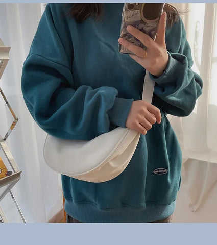 Solid Color Chest Bag For Women Large Capacity Travel Crossbody Female Half Moon Belt Bag Ladies Daily Street Fanny Packs 2024 - Zen Fit Plus