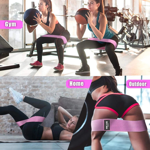 Hip Fitness Resistance Bands Exercise Workout Set Fabric Loop Yoga Booty Bands 3-Piece For Leg Thigh Butt Squat Glute Equipment Zen fit plus