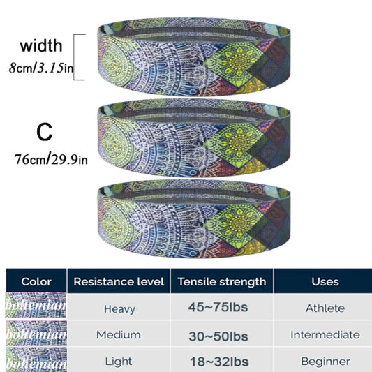 Hip Fitness Resistance Bands Exercise Workout Set Fabric Loop Yoga Booty Bands 3-Piece For Leg Thigh Butt Squat Glute Equipment Zen fit plus