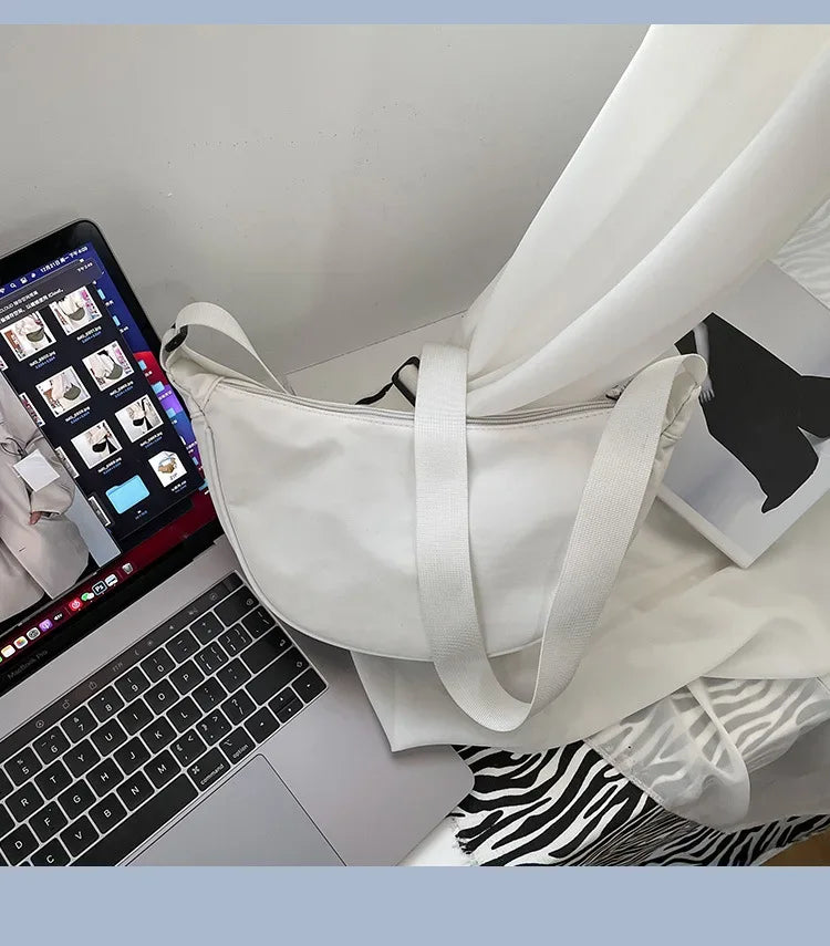 Solid Color Chest Bag For Women Large Capacity Travel Crossbody Female Half Moon Belt Bag Ladies Daily Street Fanny Packs 2024 - Zen Fit Plus