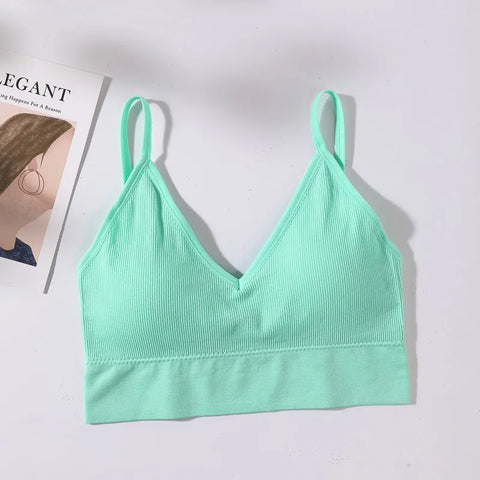 Women Sexy Crop Tops Tube Top Bra Female Streetwear Sleeveless Camis Seamless Sport Lingerie Tee Crop Top Bandeau Top Tanks Zen fit plus