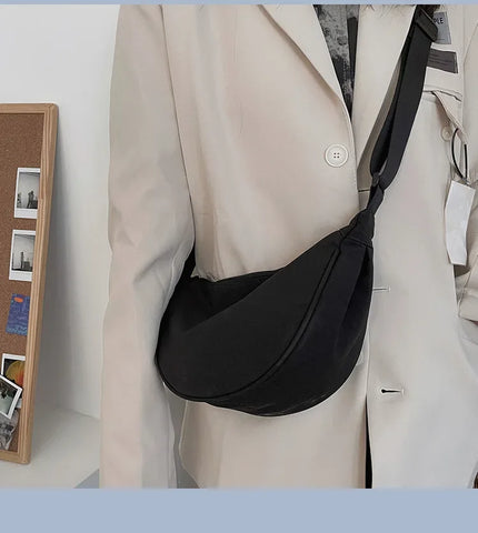 Solid Color Chest Bag For Women Large Capacity Travel Crossbody Female Half Moon Belt Bag Ladies Daily Street Fanny Packs 2024 - Zen Fit Plus